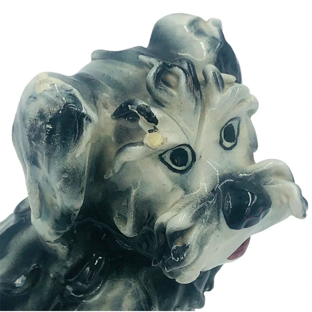 Vintage Spaghetti Dog Scruffy Terrier Pottery Hand Painted Italy 5